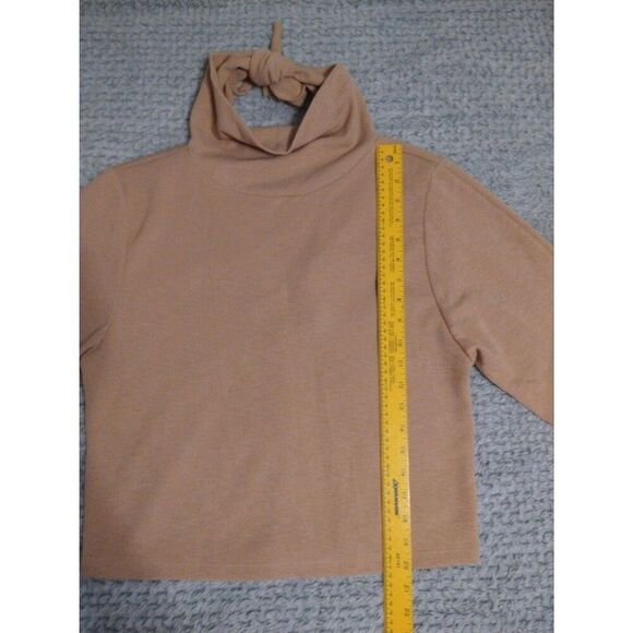 Zara Cowl Neck tie back top Size Md Camel Boho Y2K Feminine - Picture 9 of 11